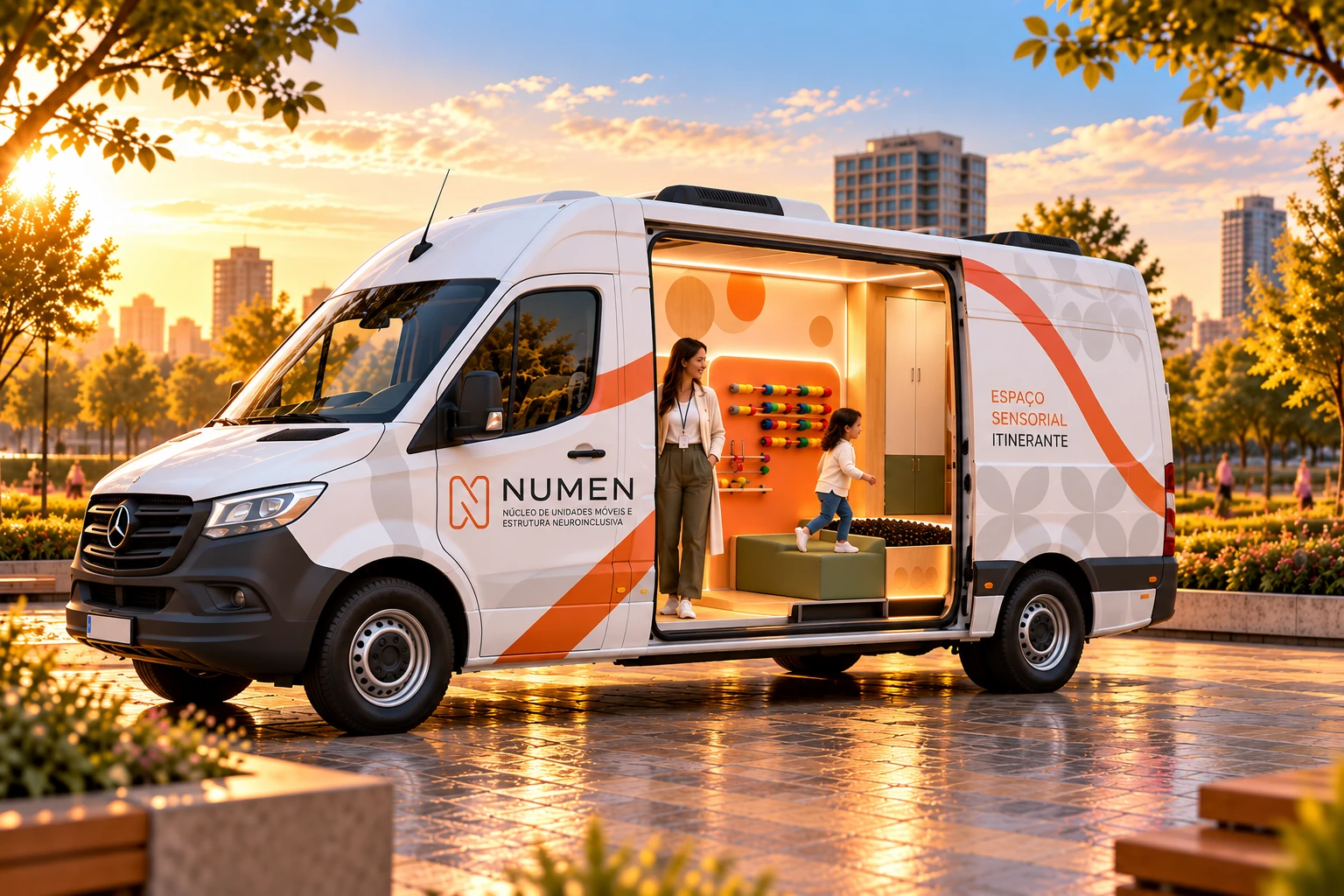 Van com ambiente sensorial para estudo de projeto NUMEN