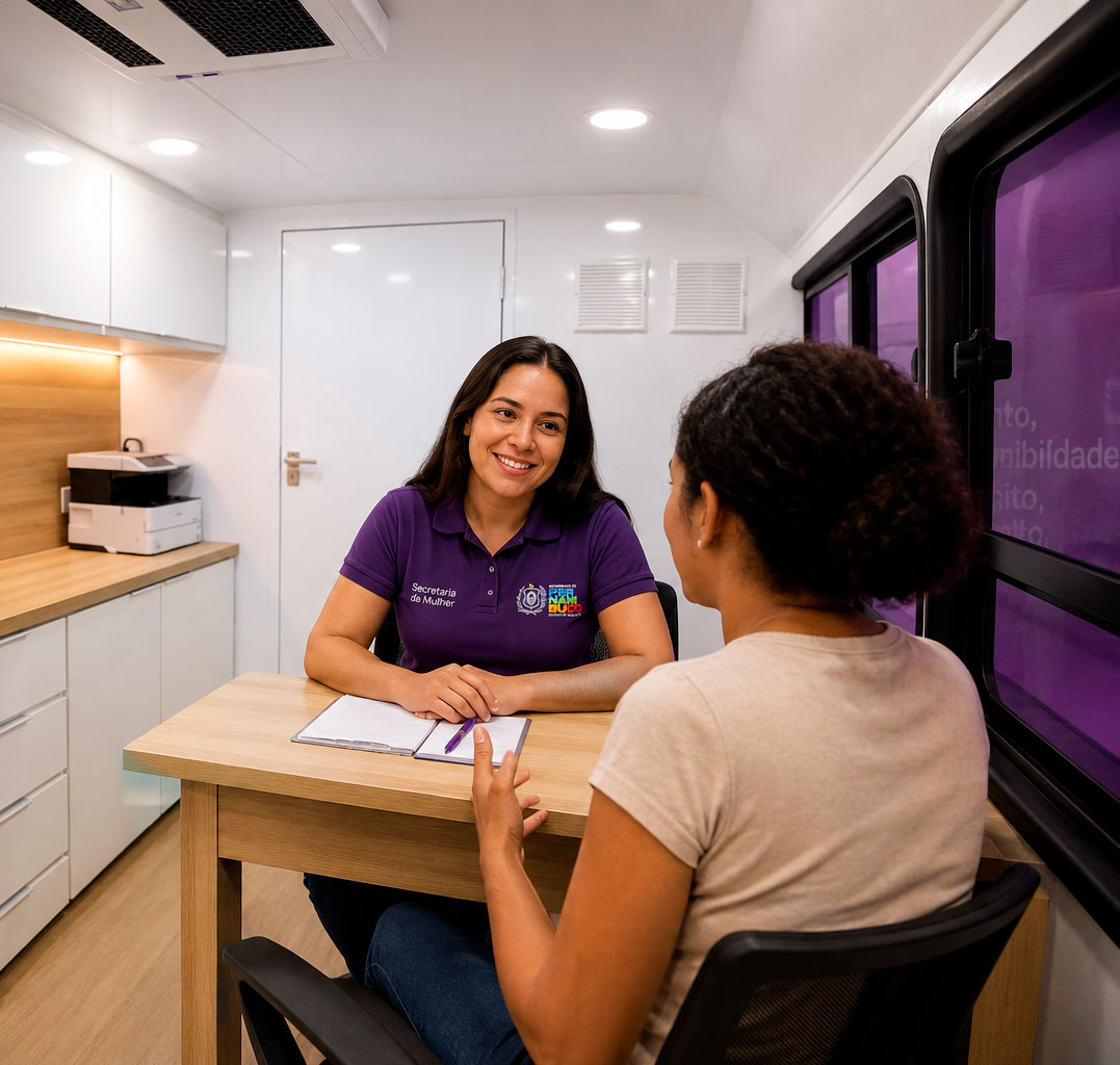 In-person services at the Pernambuco Secretariat for Women’s mobile unit