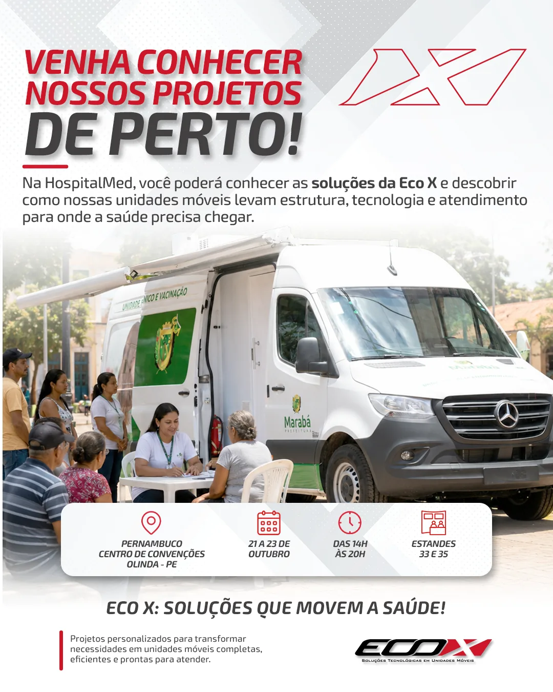 Eco X na HospitalMed 2026 em Olinda, estandes 33 e 35, 21 a 23 de outubro