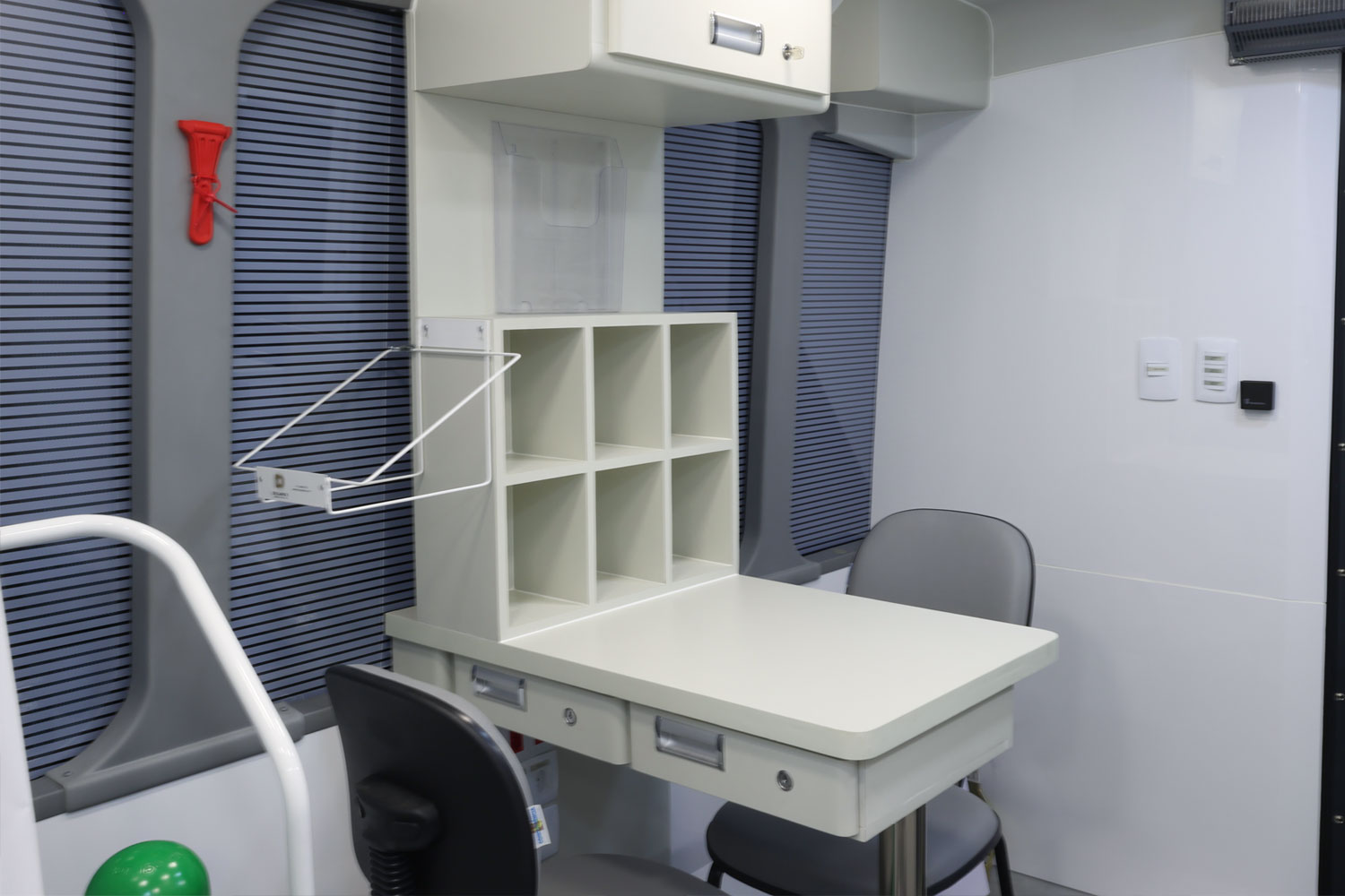 Posto de triagem na unidade móvel de coleta de sangue